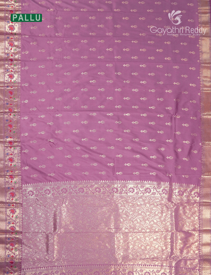 Semi Banaras Katan Silk Saree in Onion Pink