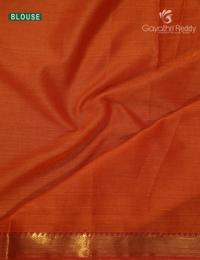 Pure Narayanpet Cotton Saree in Orange