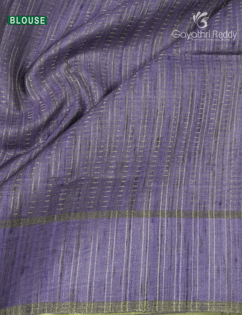 Semi Tussar Saree in Purple and Lavender