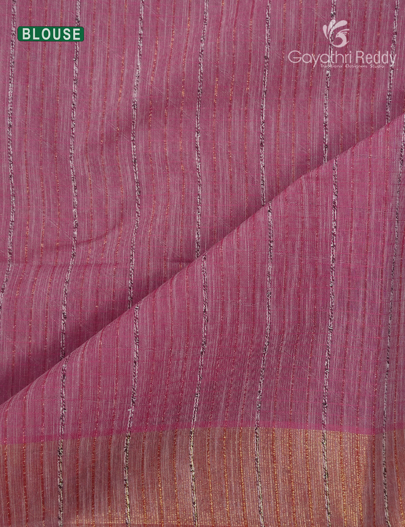 Pure Handloom Cotton Saree in Lotus Pink