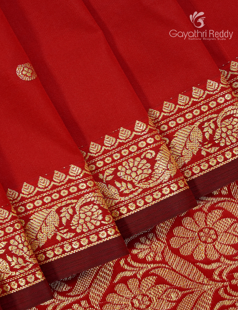 Semi Katan Silk Saree in Red