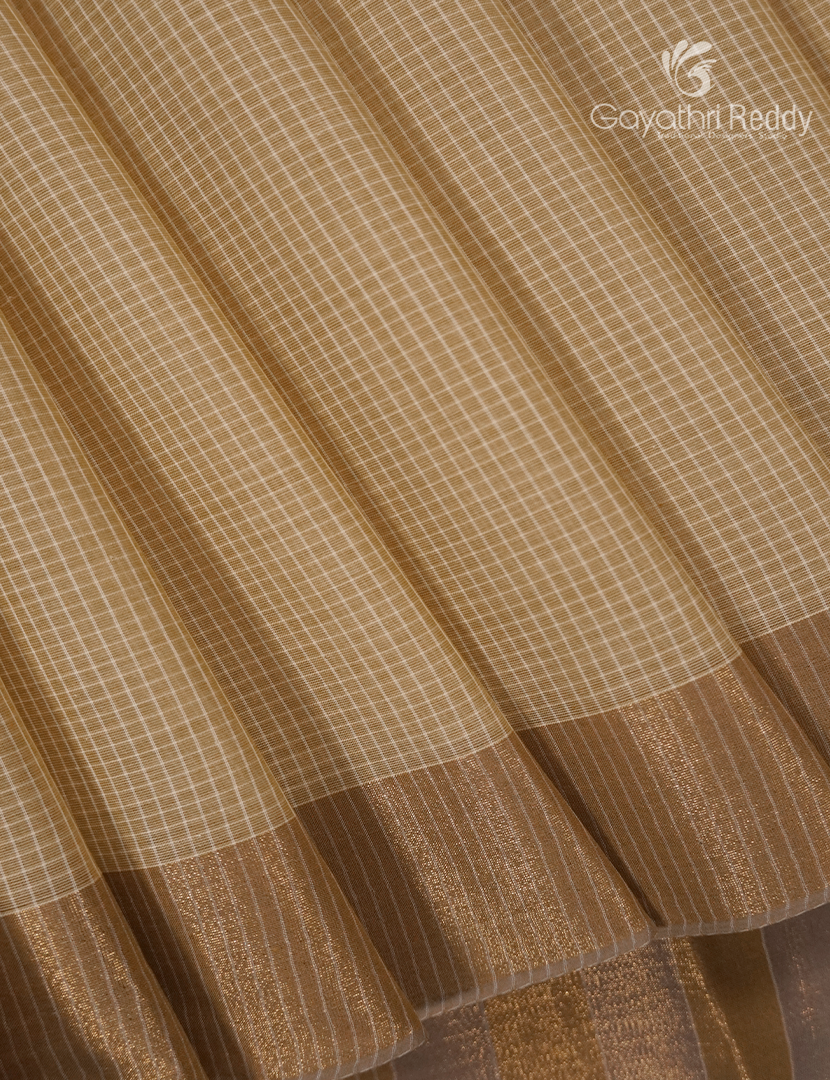 Pure Kanchi Cotton Saree in Pastel Dry Mehendi