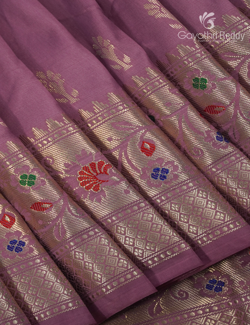 Semi Banaras Katan Silk Saree in Onion Pink