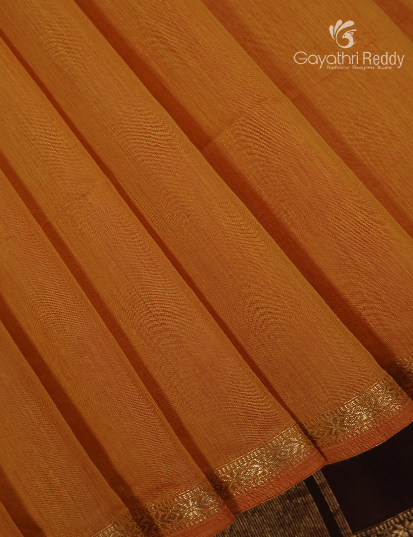 Sico Saree in Turmeric and Deep Brown