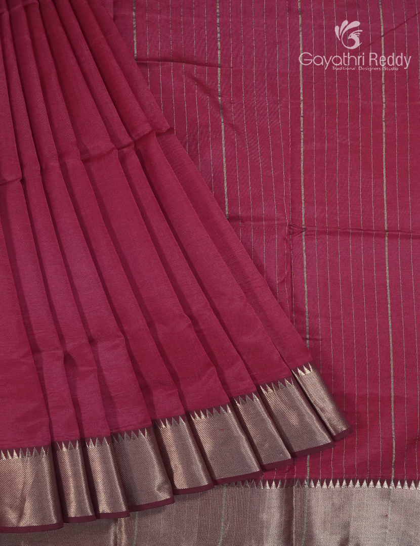 Mangalagiri Pattu Saree in Berry Red