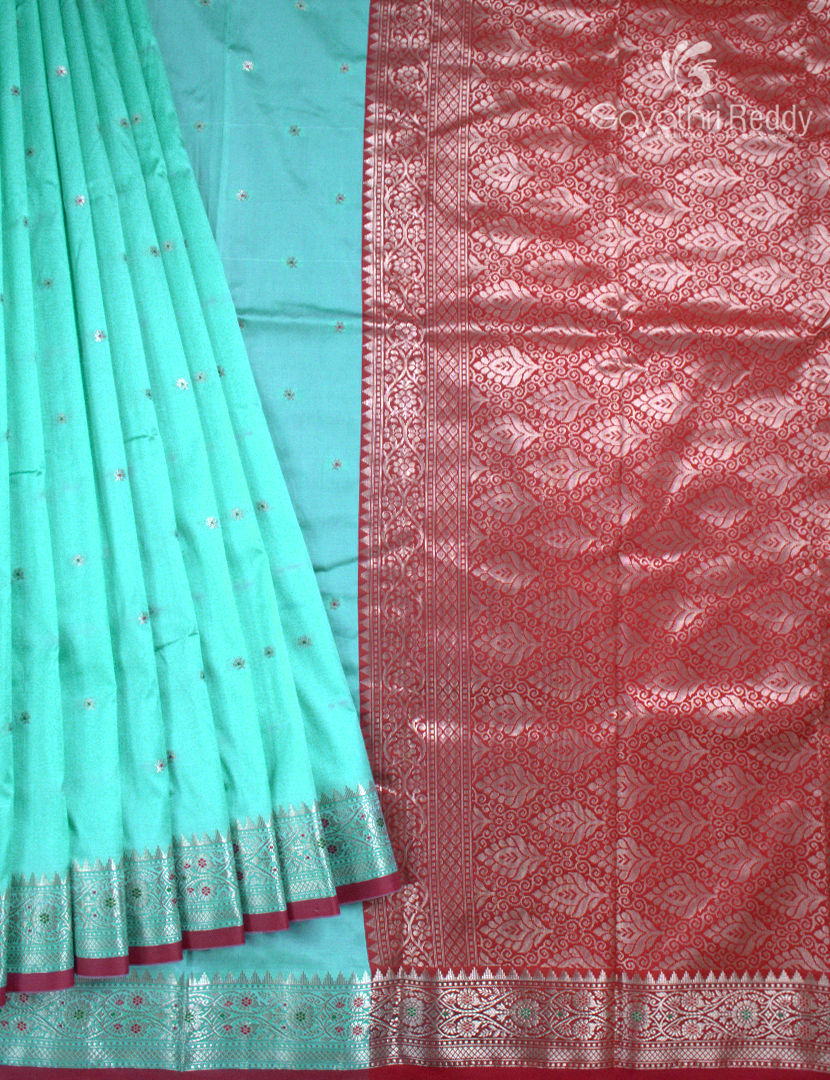 Semi Banaras Katan Silk Saree in Sky Blue