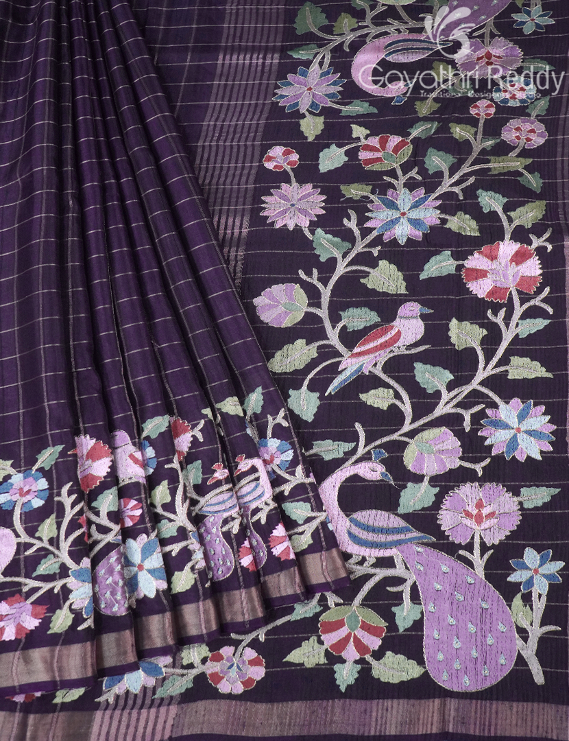 KHADI SILK WORK SAREE-KSW73
