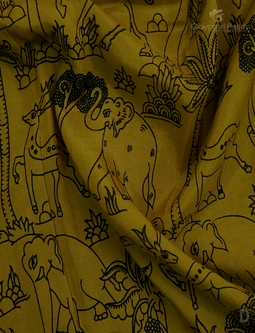 PURE KALAMKARI  KADI  SILK -KKS4