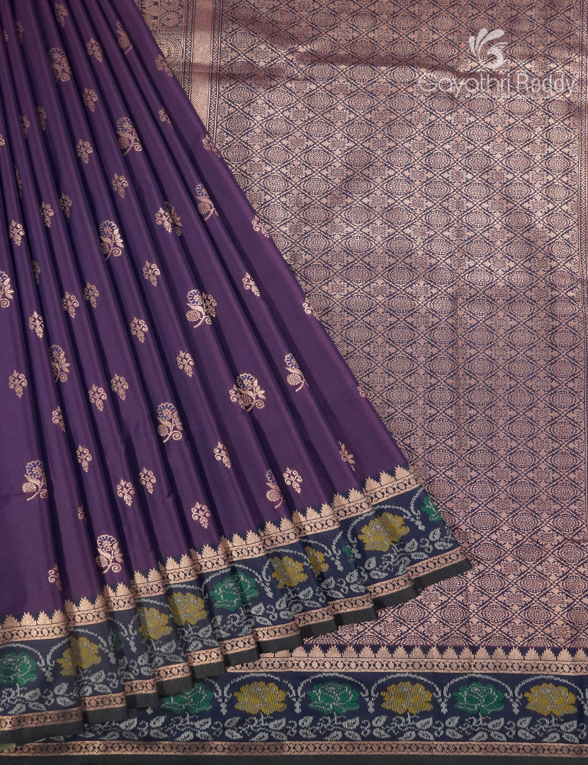 Semi Kanchipuram Art Silk Saree in Deep Violet