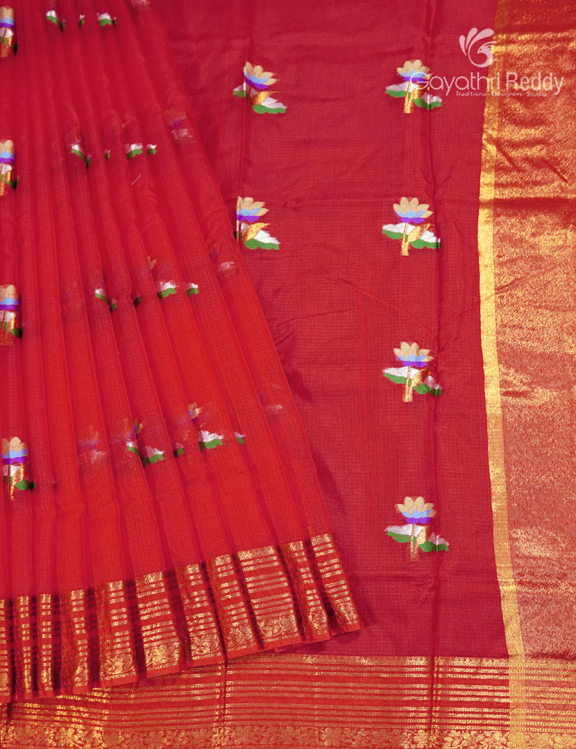 Pure Silk Kota Saree in Red