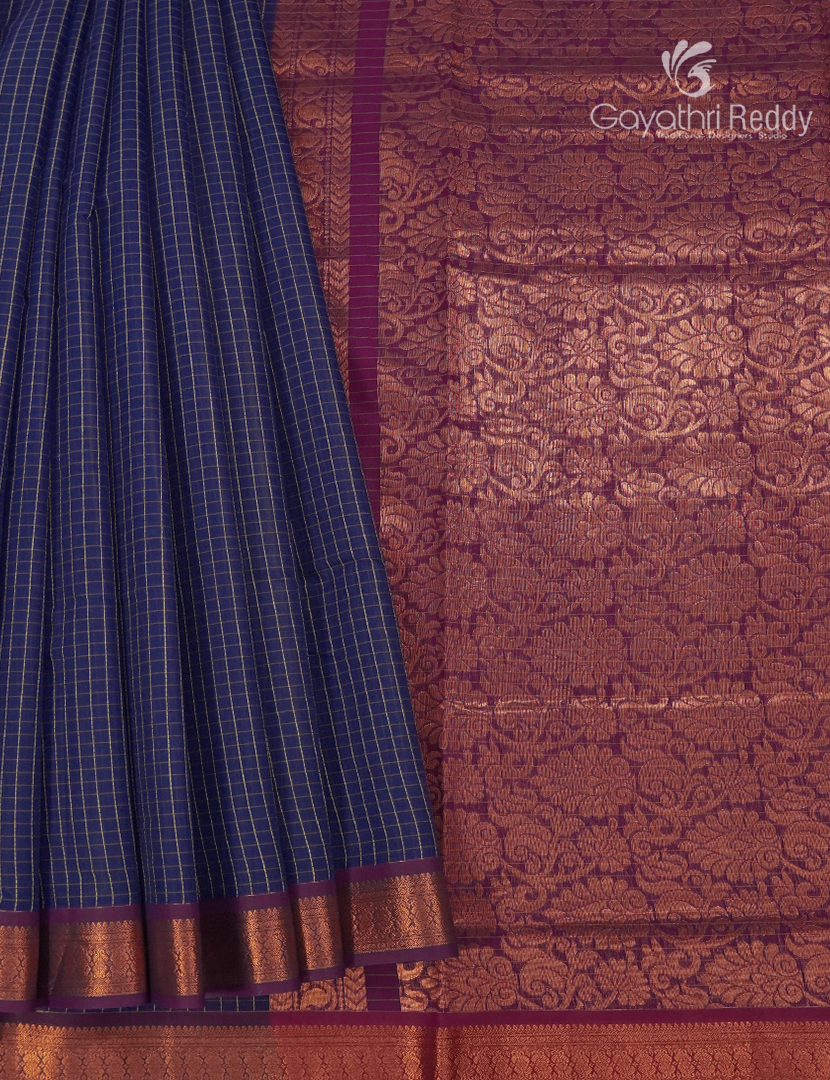 Kanchipuram Sico Saree in Purple and Jamun