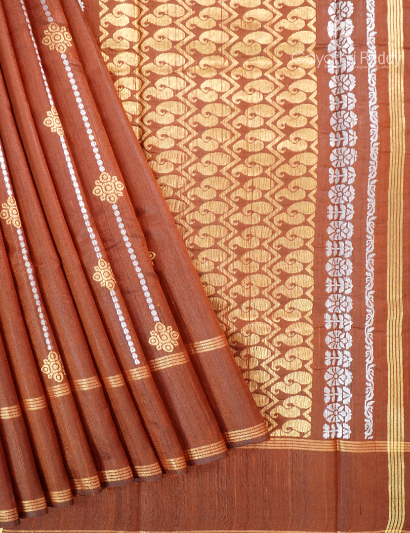 Pure Khadi Pattu Saree in Deep Mustard