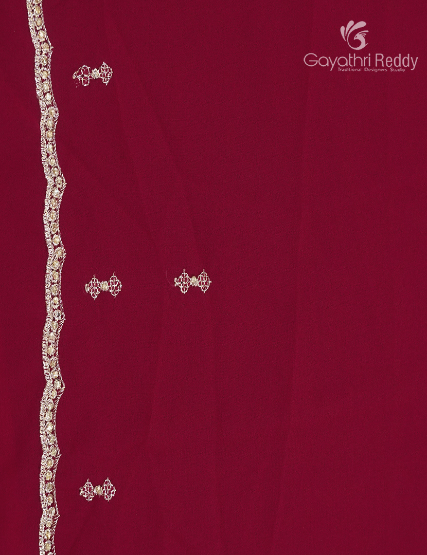 Georgette Fancy Saree in Deep Pink