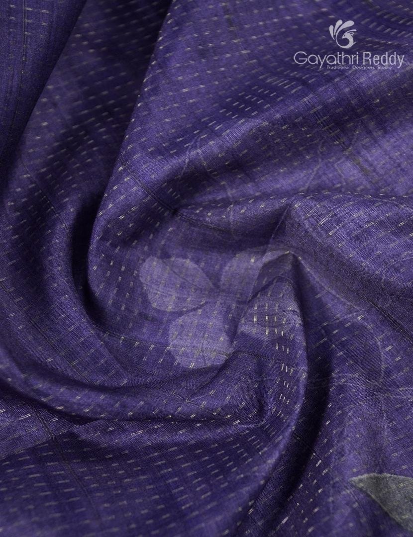 Semi Tussar Saree in Purple and Lavender
