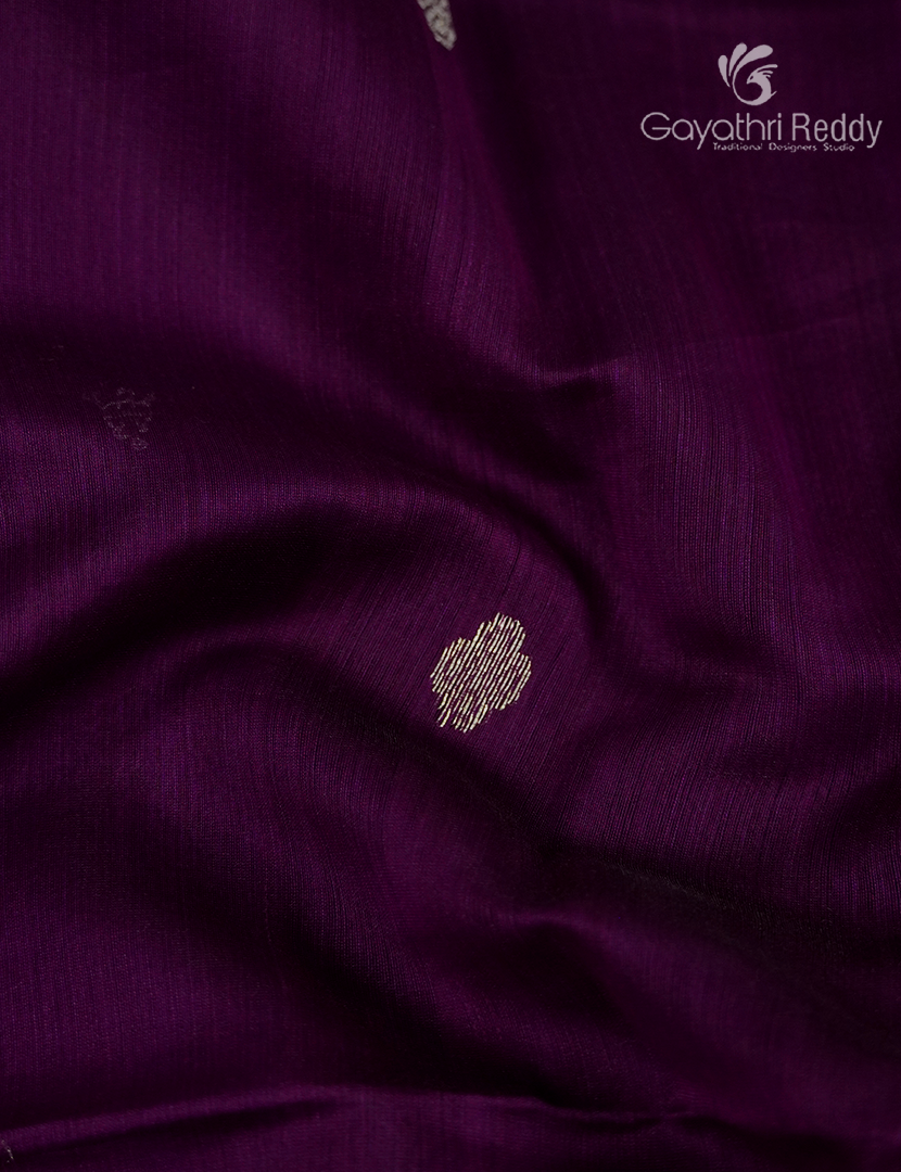 Pure Chanderi Sico Saree in Royal Purple