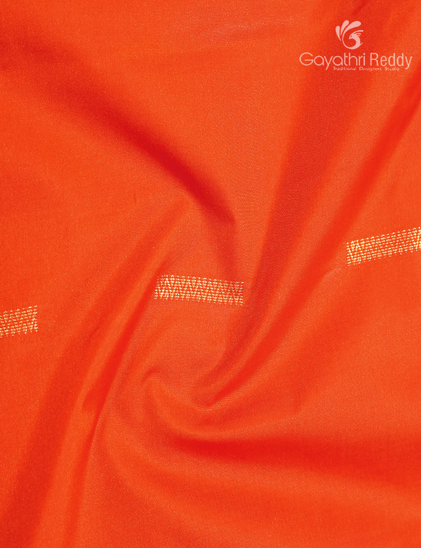 Semi Kanchipuram Silk Saree in Orange