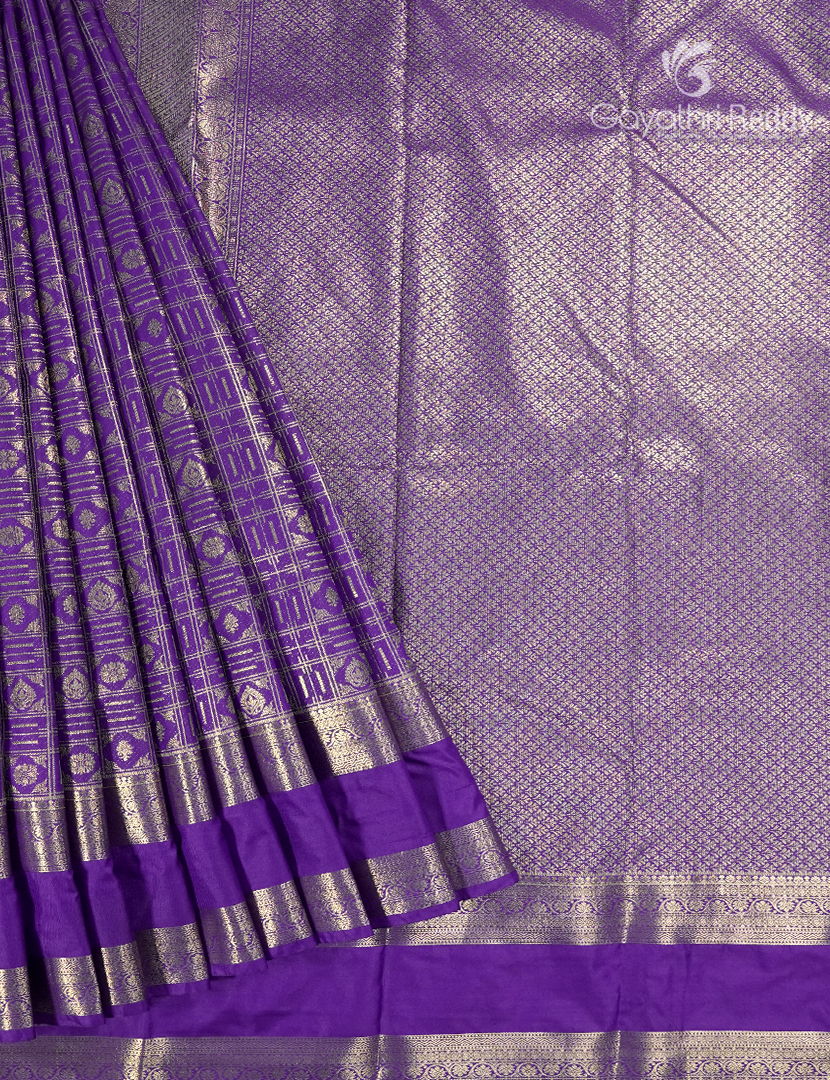 Semi Kanchipuram Silk Saree in Purple