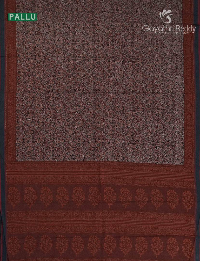 Vidharbha Cotton Saree in Deep Maroon