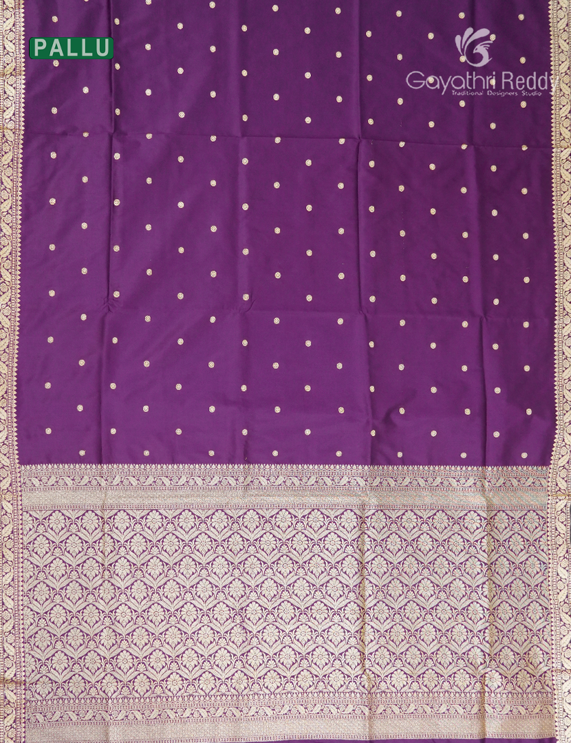 Semi Katan Silk Saree in Deep Purple