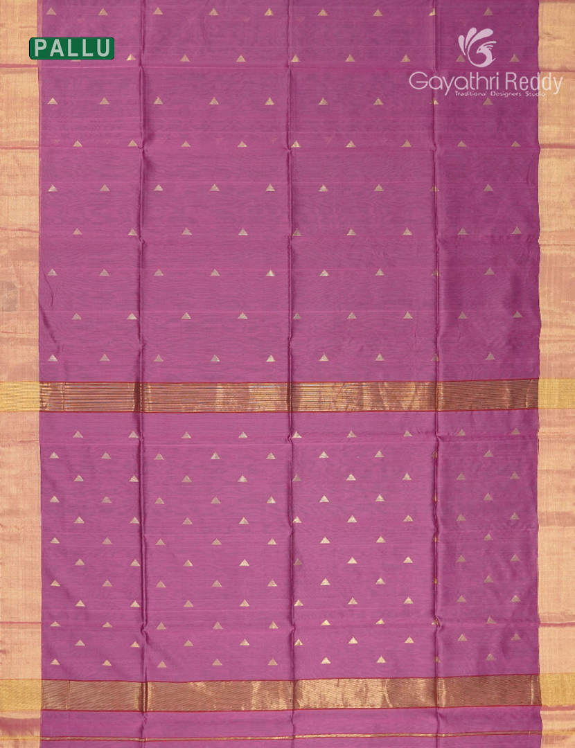 Pure Chanderi Sico Saree in Deep Onion Pink