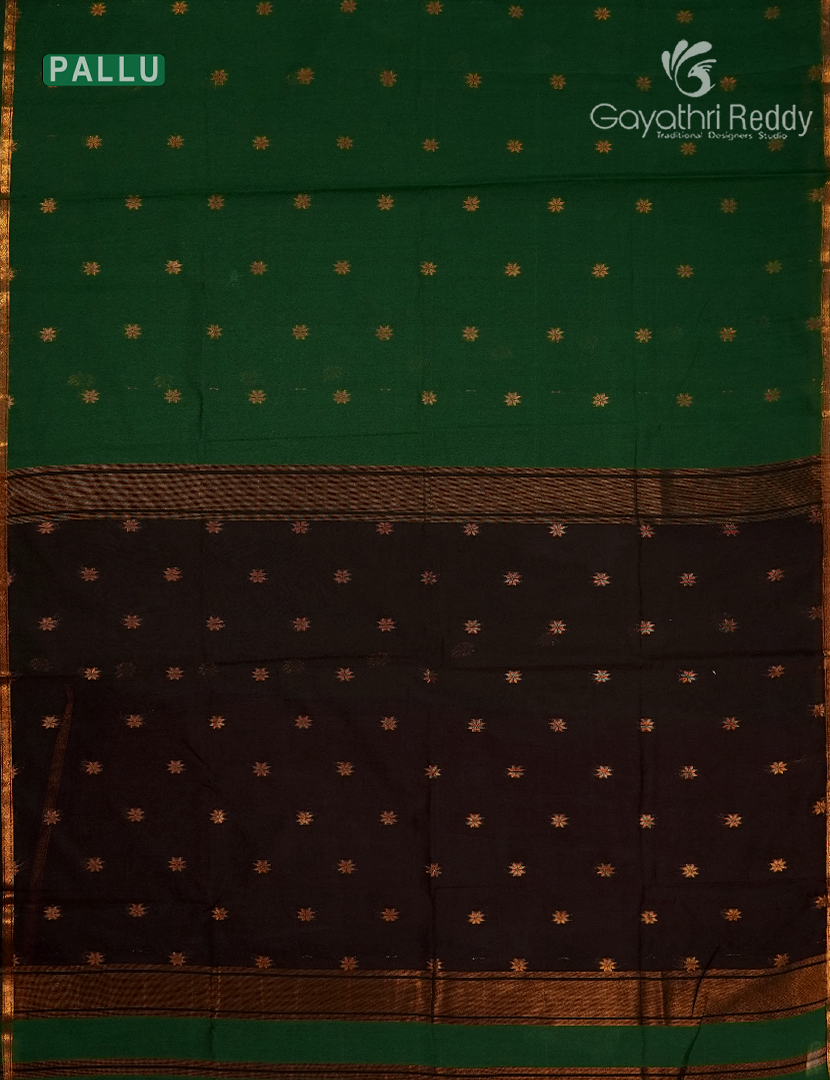 Kanchipuram Sico Saree in Green and Brown