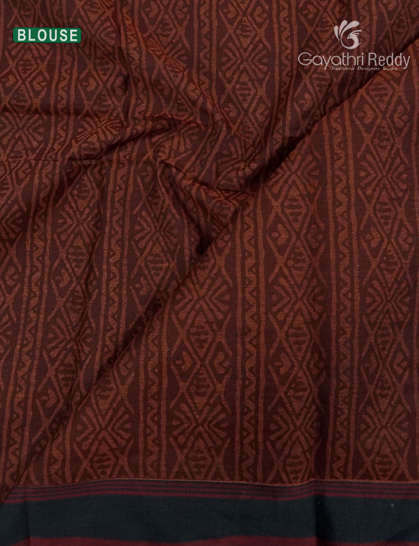 Vidharbha Cotton Saree in Deep Maroon