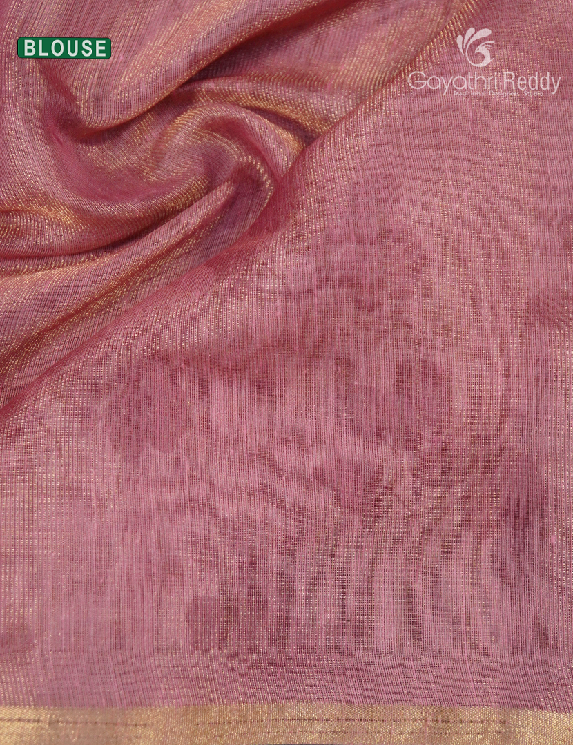 Linen Silk Saree in Pastel Peach