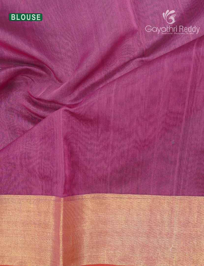 Pure Chanderi Sico Saree in Deep Onion Pink