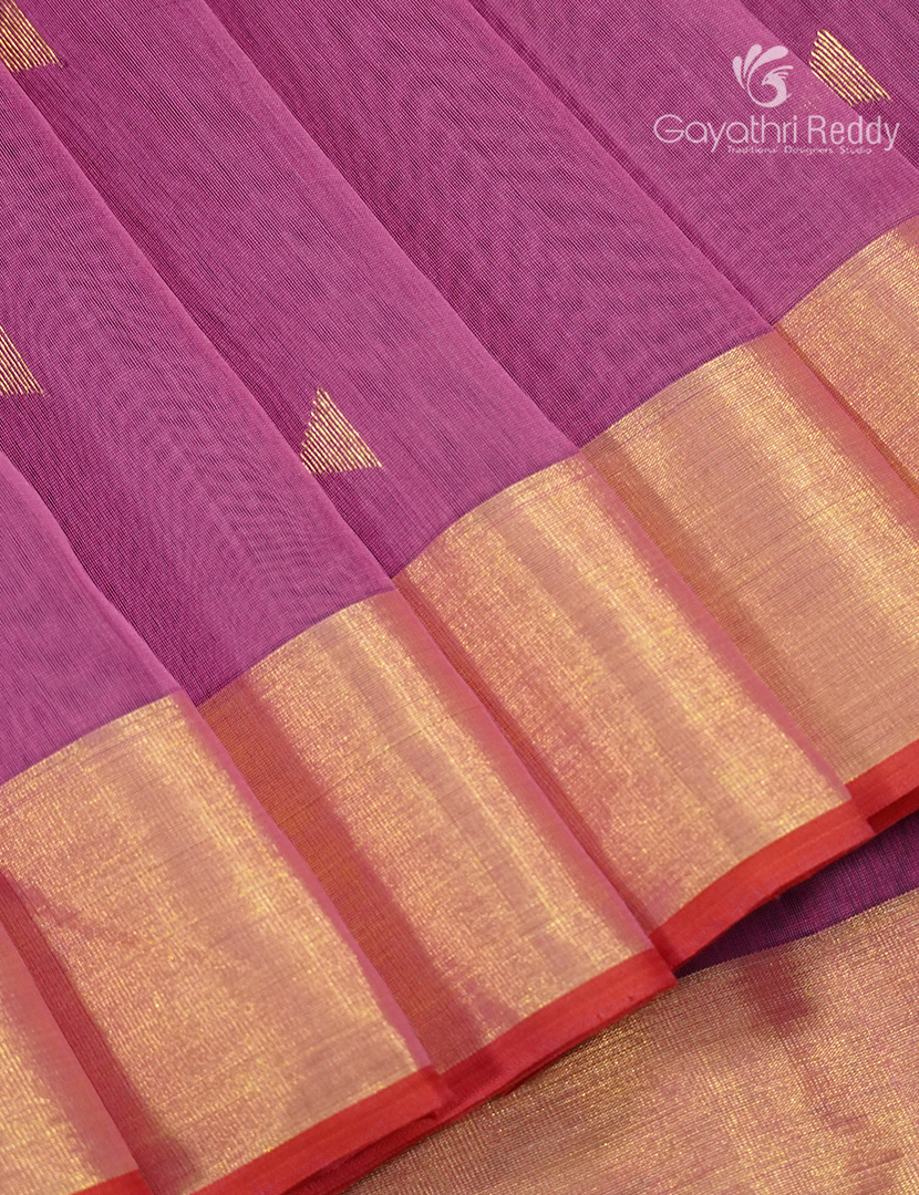 Pure Chanderi Sico Saree in Deep Onion Pink