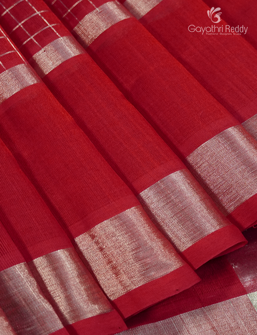 Pure Arani Sico Saree in Deep Red