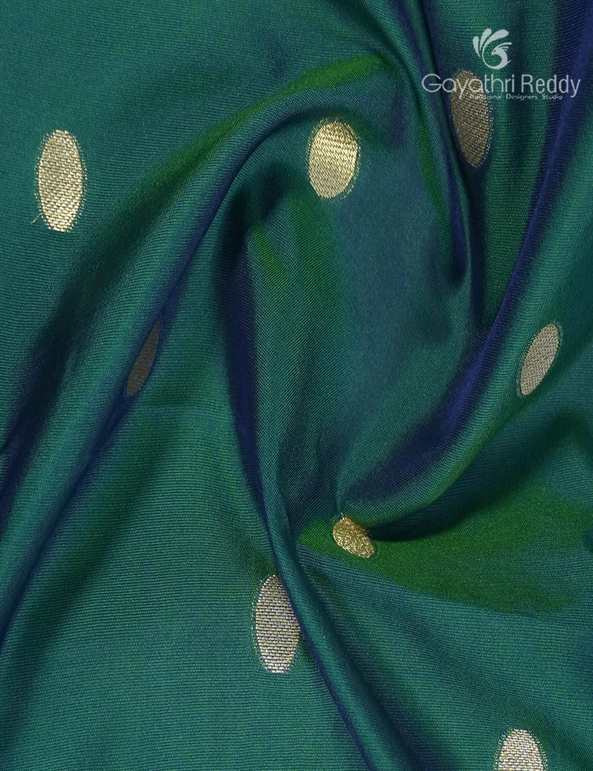 Semi Kanchipuram Silk Fancy Saree in Deep Rama Green