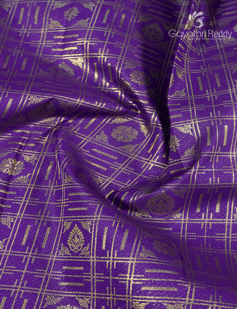 Semi Kanchipuram Silk Saree in Purple