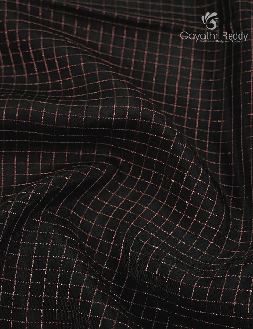 Semi Mysore Crepe Saree in Black and Red