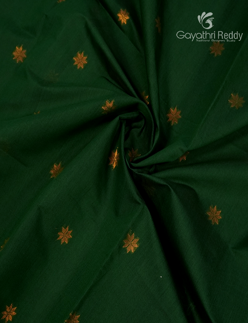 Kanchipuram Sico Saree in Green and Brown