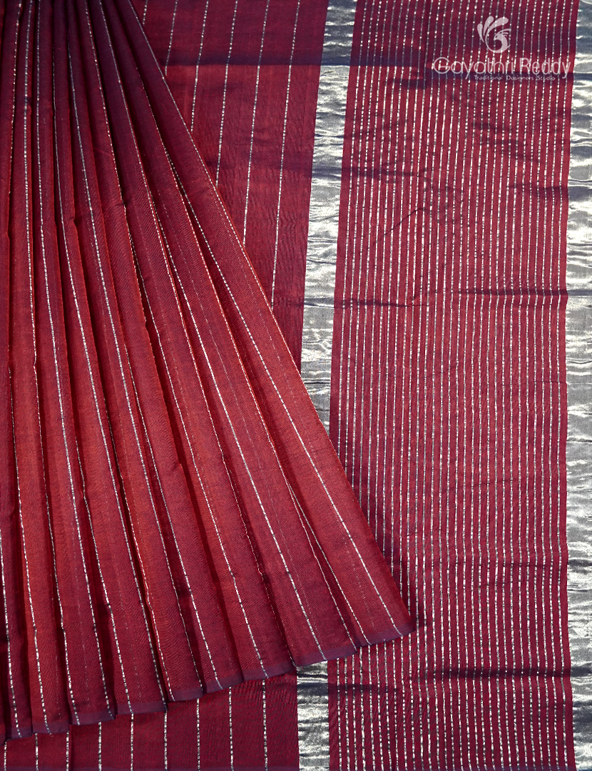 Pure Arani Sico Saree in Deep Maroon