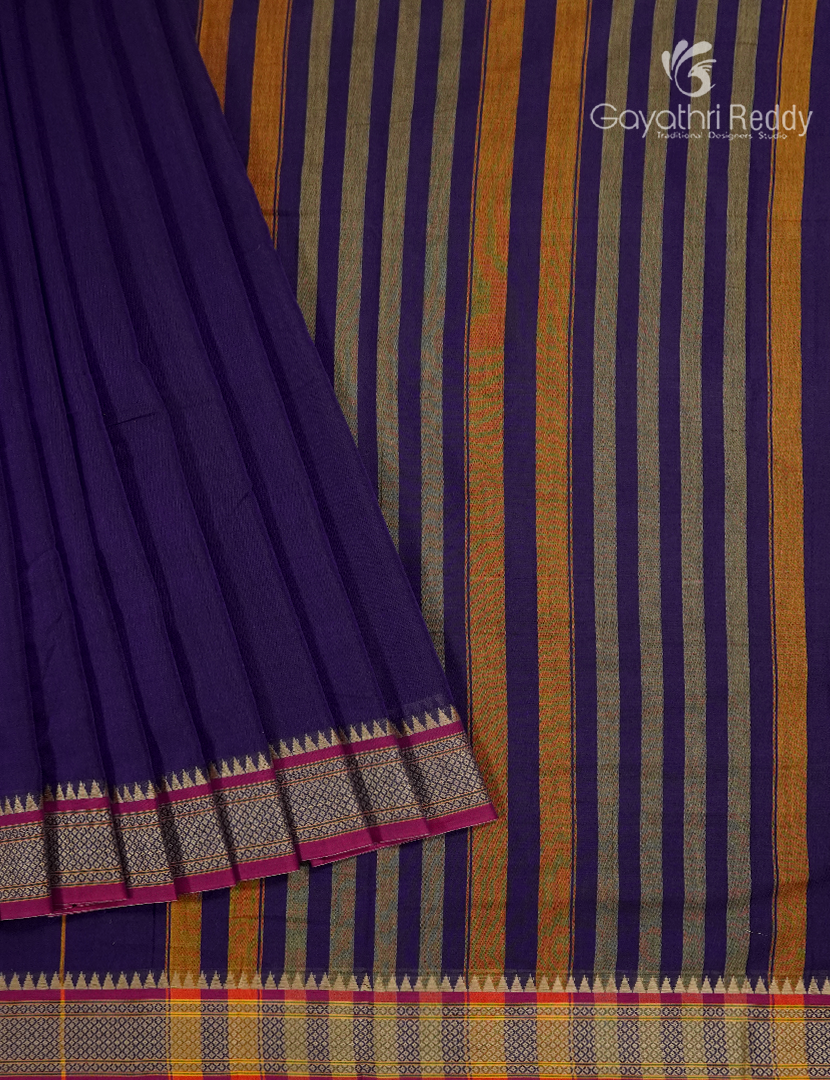 Pure Narayanpet Cotton Saree in Deep Violet