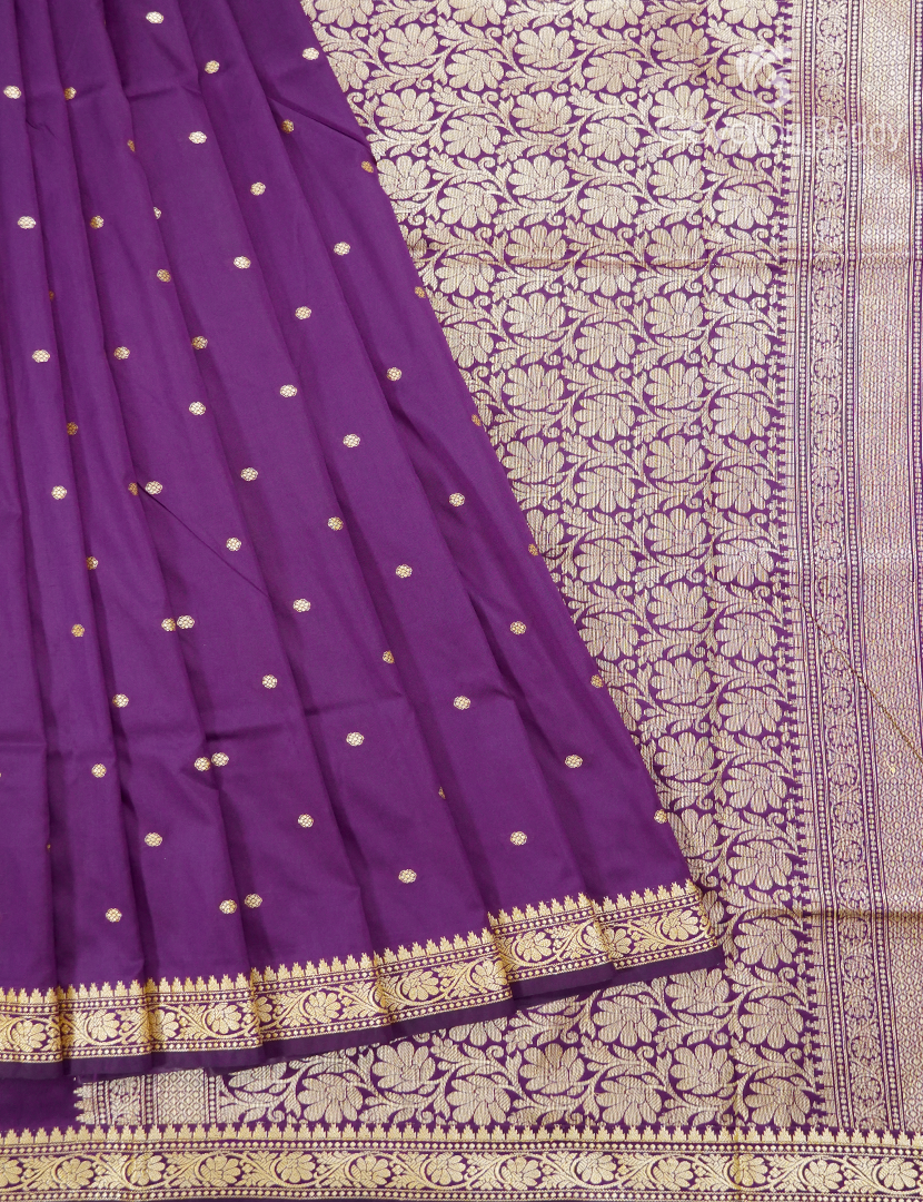 Semi Katan Silk Saree in Deep Purple