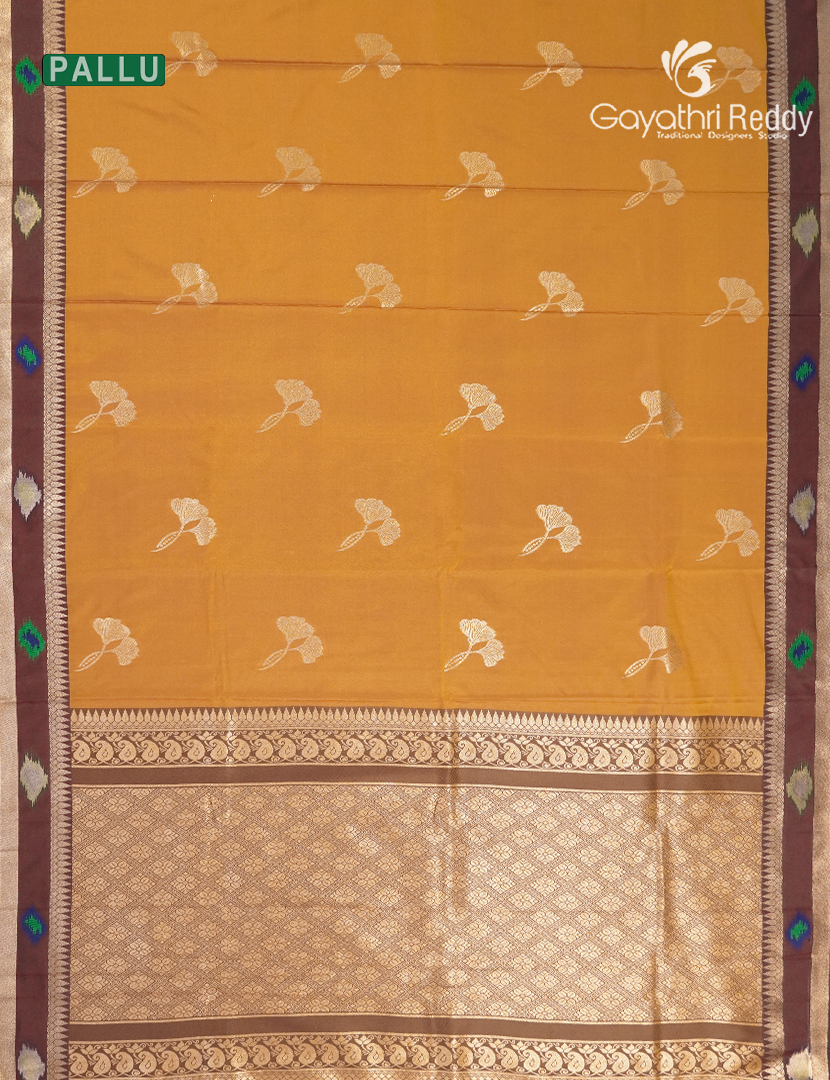 Semi Kanchipuram Art Silk Saree in Turmeric