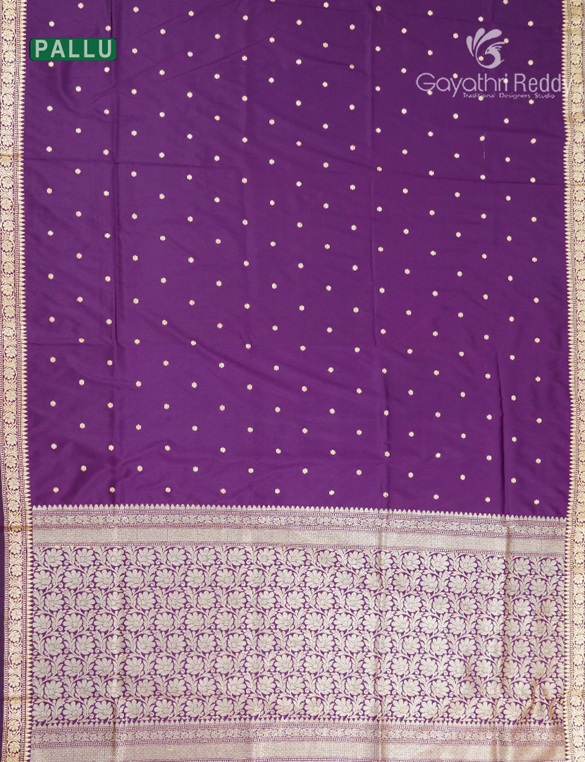 Semi Katan Silk Saree in Deep Purple
