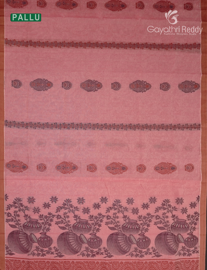 Pure Kanchi Cotton Saree in Pink