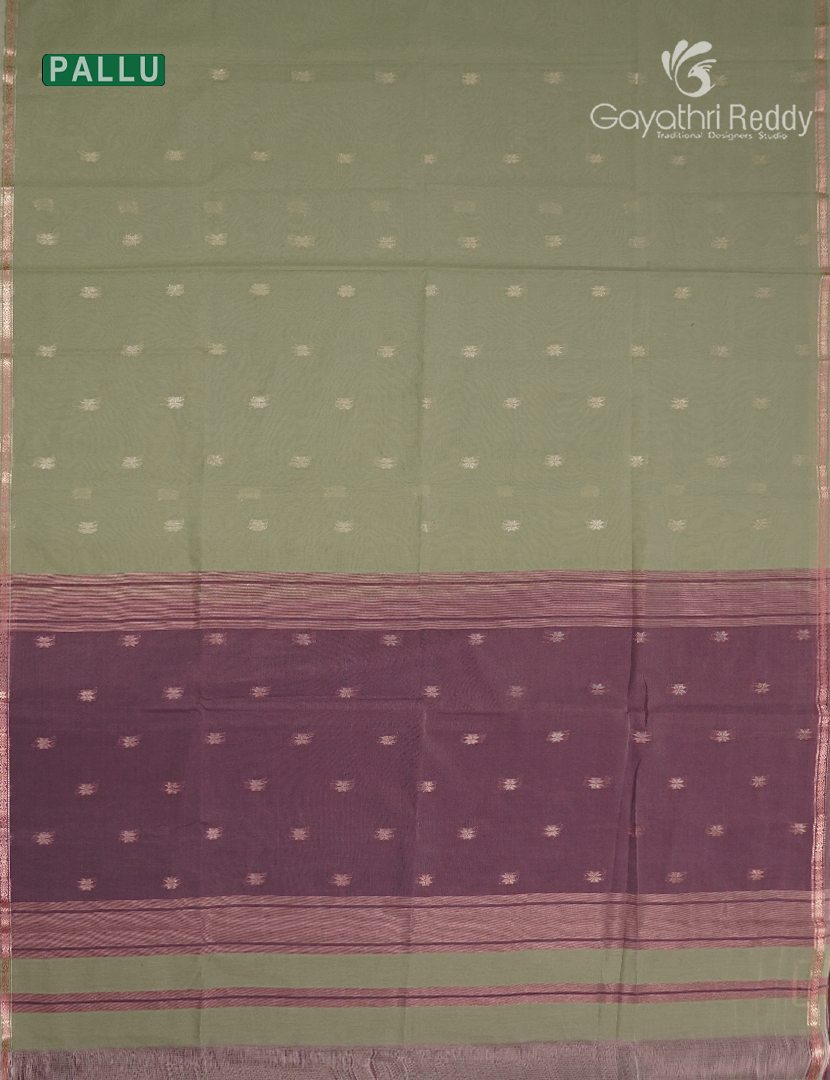 Kanchipuram Sico Saree in Cardamom Green and Wine