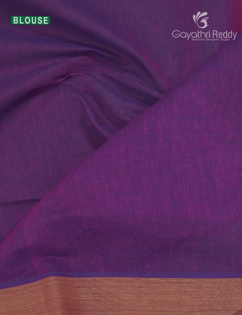 Pure Handloom Cotton Saree in Lavender and Purple