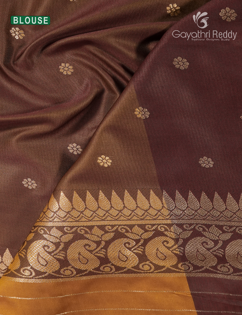 Semi Kanchipuram Art Silk Saree in Turmeric