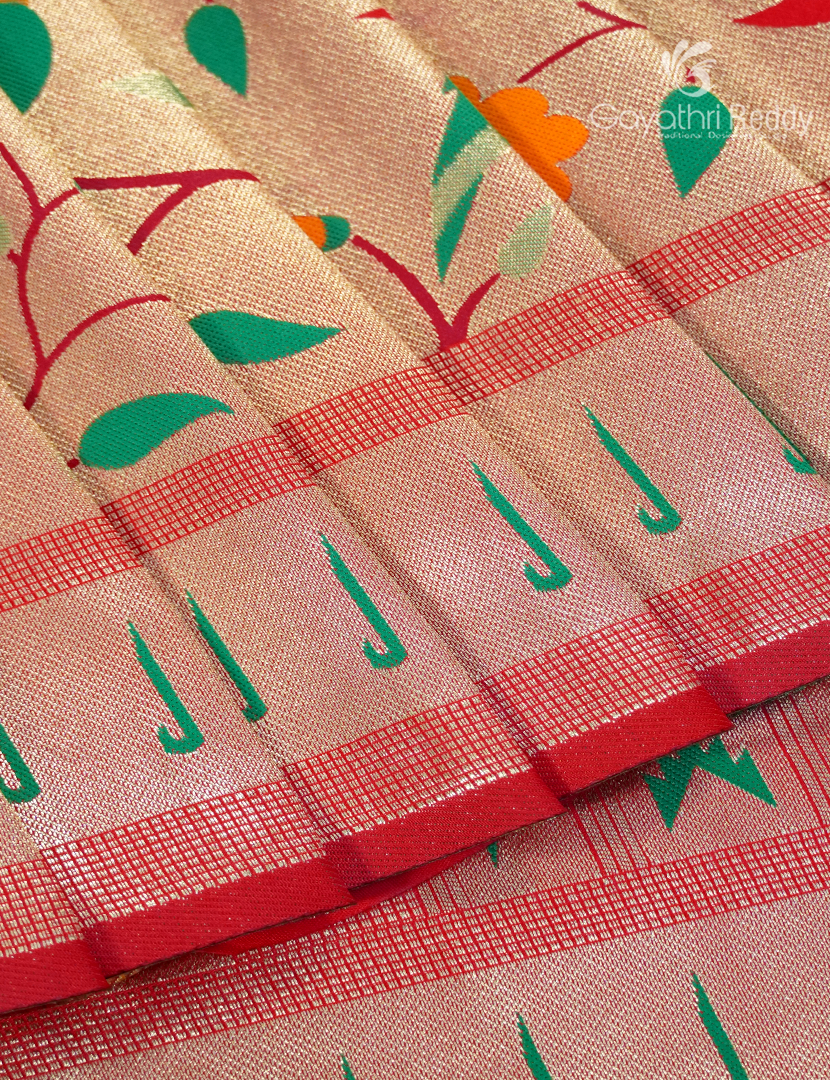 Semi Kanchipuram Silk Fancy Saree in Red
