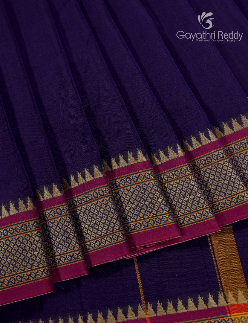 Pure Narayanpet Cotton Saree in Deep Violet