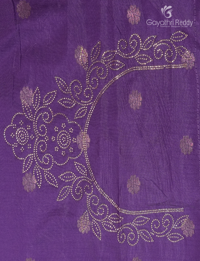 Semi Kanchipuram Silk Fancy Saree in Onion Pink and Purple