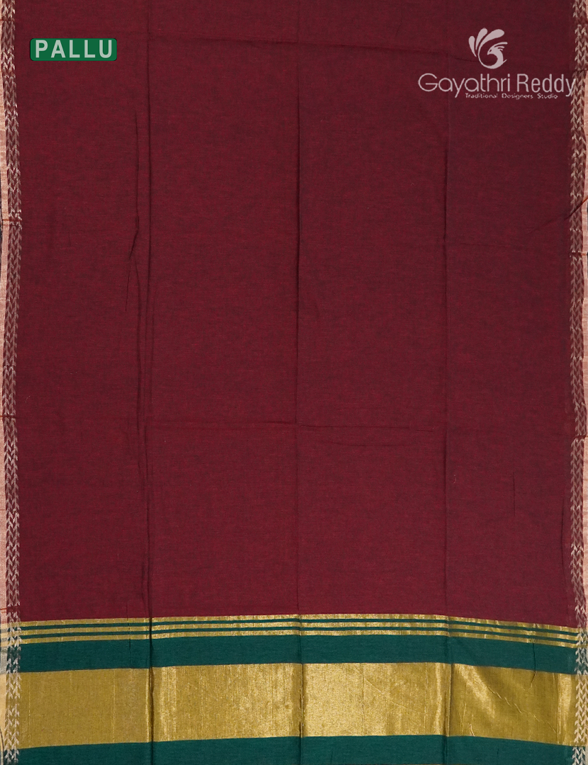 Jamdani Cotton Saree in Maroon
