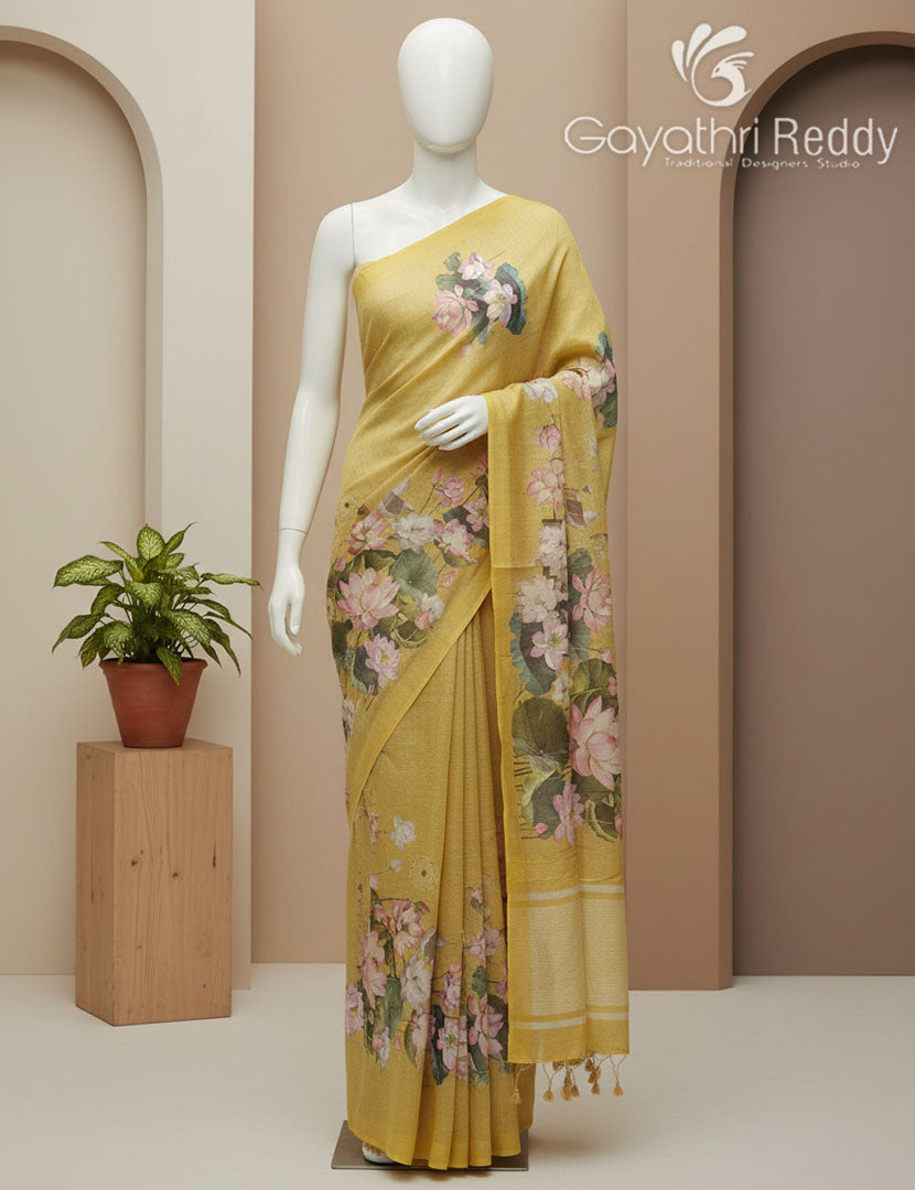 PURE LINEN SAREE-L1441