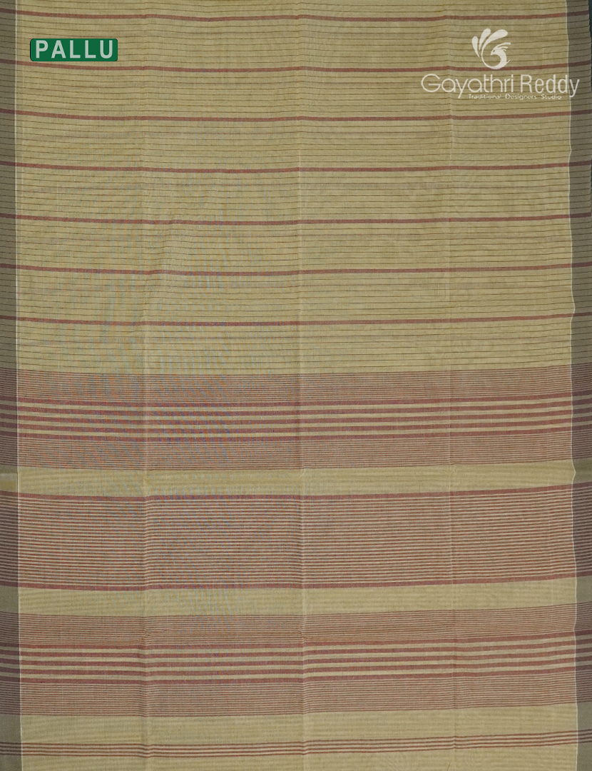 Pure Handloom Cotton Saree in Light Mustard