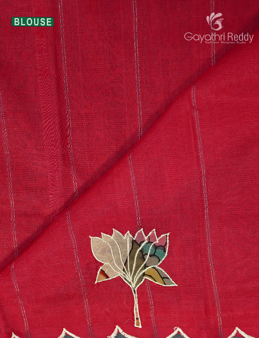 Pure Mangalagiri Langa Voni Set in Ruby Pink